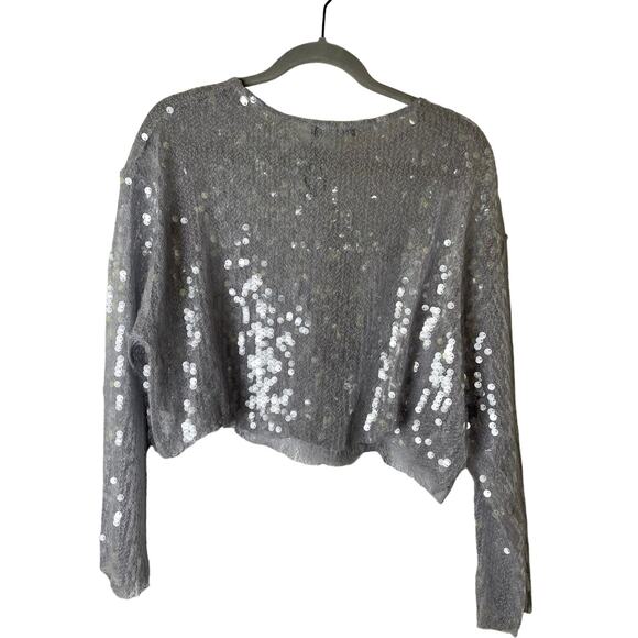 Zara sparkle sequin knit top size M - Picture 2 of 6